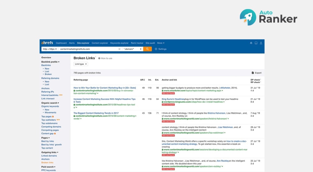 Sửa link lỗi bằng Ahrefs