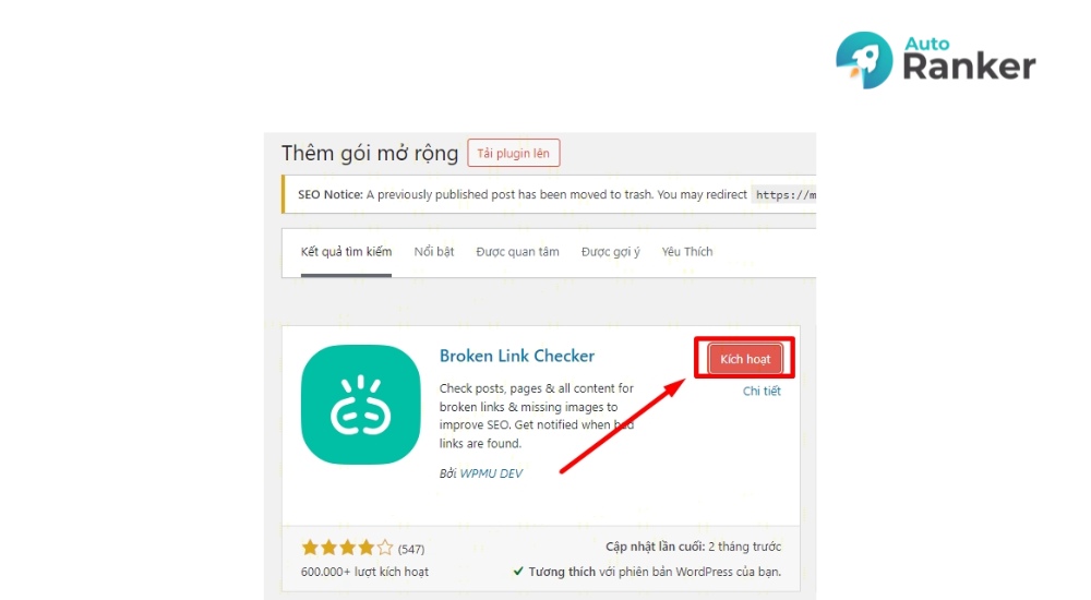 Check link hỏng bằng plugin WordPress