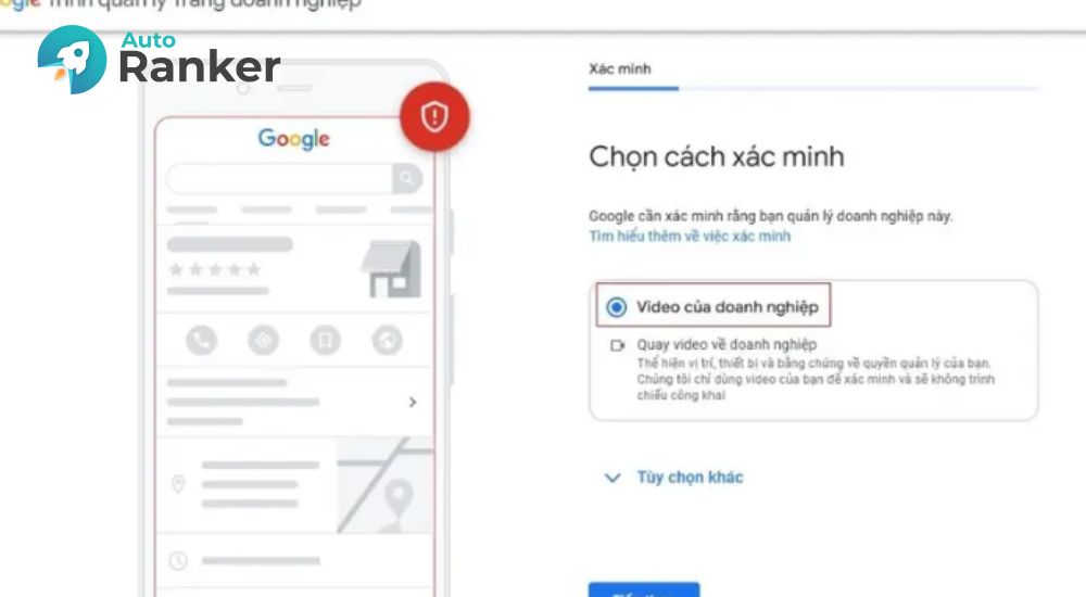 Chọn cách xác minh bằng video