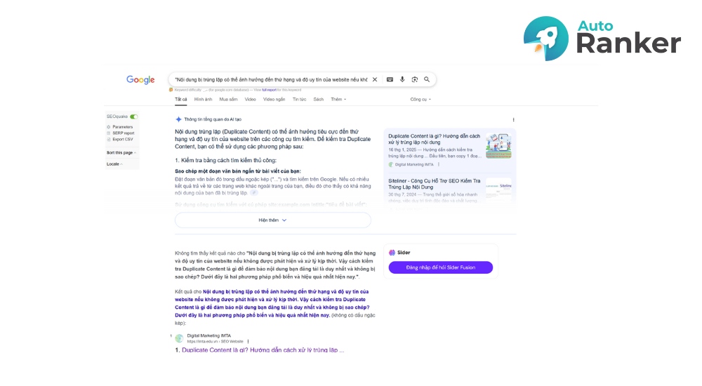 Kiểm tra thủ công bằng Google Search