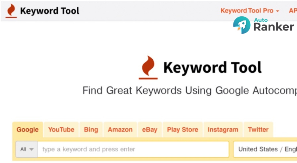 Dùng công cụ Keywordtool.io (bản miễn phí) để tìm từ khóa ngữ nghĩa