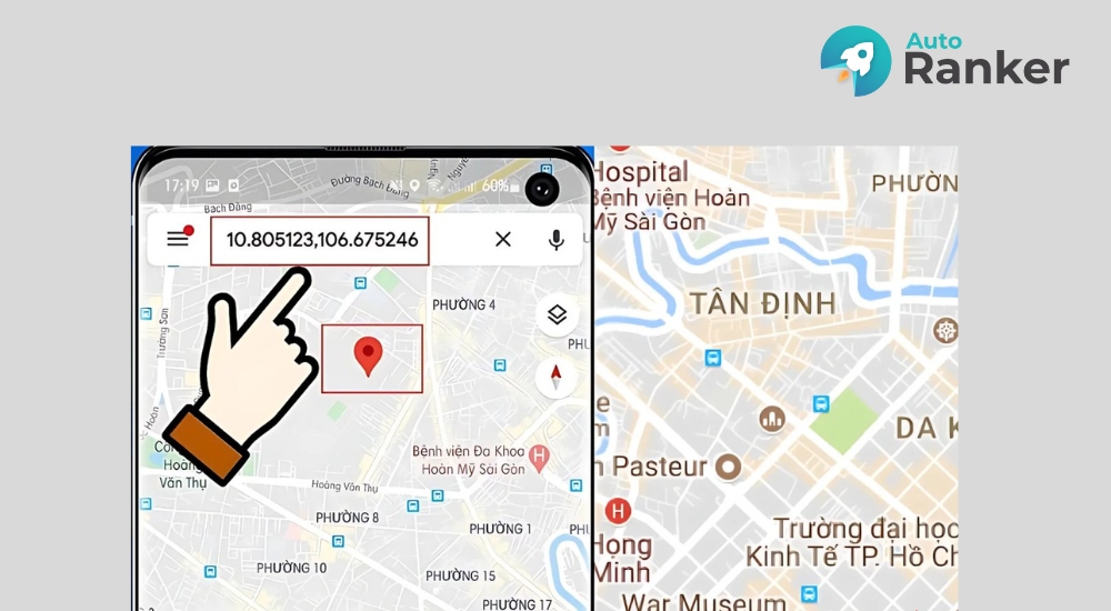 Lấy kết quả tọa độ XY để nhập vào Google Map