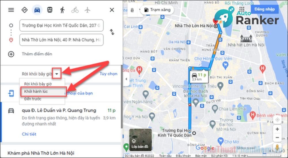 xem tình trạng giao thông Google Maps