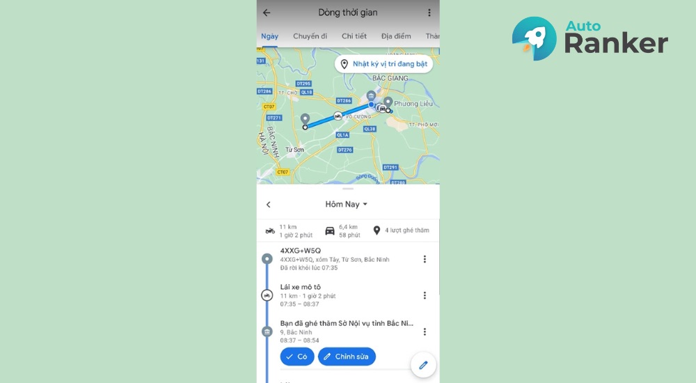 tính năng Timeline Maps là gì