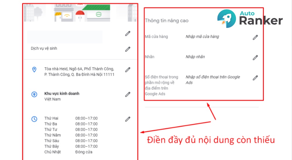 Cập nhật đầy đủ hồ sơ doanh nghiệp trên Google Map