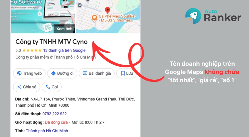 Tránh dùng từ quảng cáo hay nhồi nhét từ khóa trong tên thương hiệu